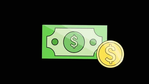 Dollar and Coin Stock Footage 171195291
