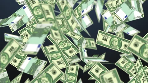 Dollar And Euro Falling Stock Footage 281451812