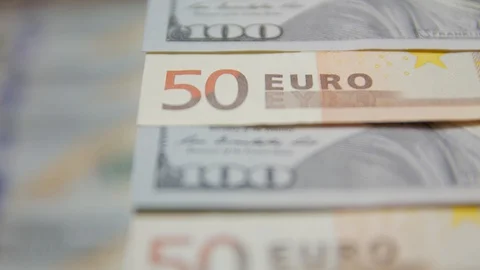 Dollar And Euro Stock Footage 129954063