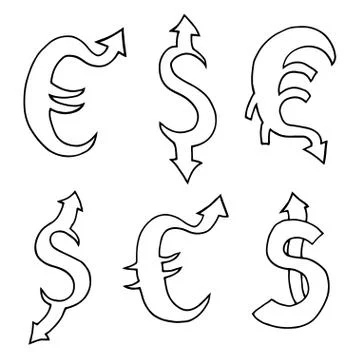 Dollar and Euro Illustrazione stock
