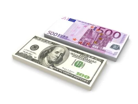 Dollar and euro notes. Stock Illustration