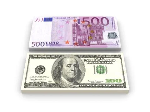 Dollar and euro notes. Stock Illustration