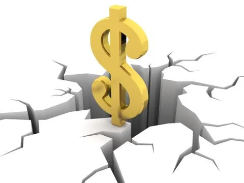 Dollar and hole Stock Illustration