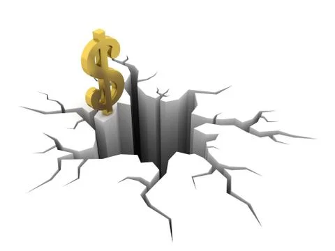 Dollar and hole Stock Illustration