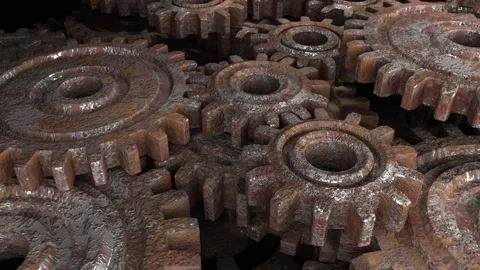 Dollar and old gear. The work of the world economy. Stock Footage 140709311