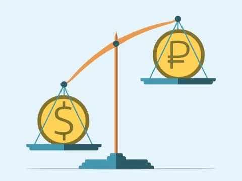 Dollar and ruble Stock Illustration