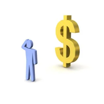 Dollar and thinking person Stock Illustration