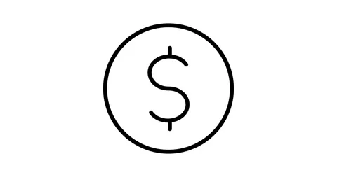 Dollar animated outline icon Stock Footage 252024867