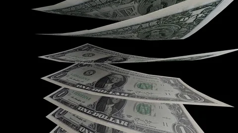 Dollar Animation With Alpha Channel Stock Footage 80233141
