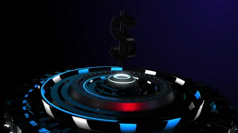 Dollar animation repeat loop future Stock Footage 256530829