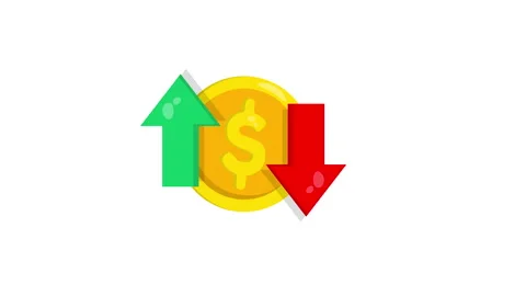 Dollar with arrow down and up animation. 4K motion animation. Stock Footage 299894330