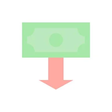 Dollar arrow down icon. Simple color vector elements of bankruptcy icons for ui Illustrazione stock