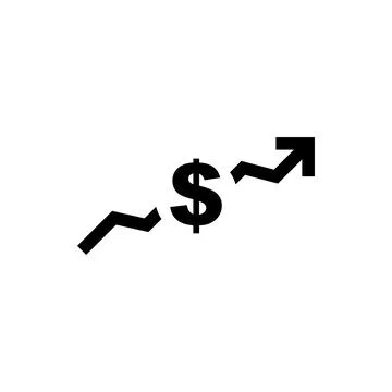 Dollar, arrow indicates a price increase, icon vector Stock Illustration