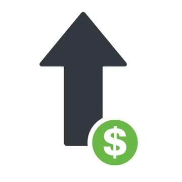 Dollar arrow up line icon. increase banking, finance, profit concept Stock Illustration