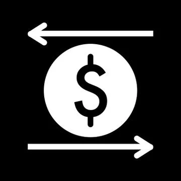 Dollar arrows vector icon. Black and white money illustration. Solid linear イラスト素材