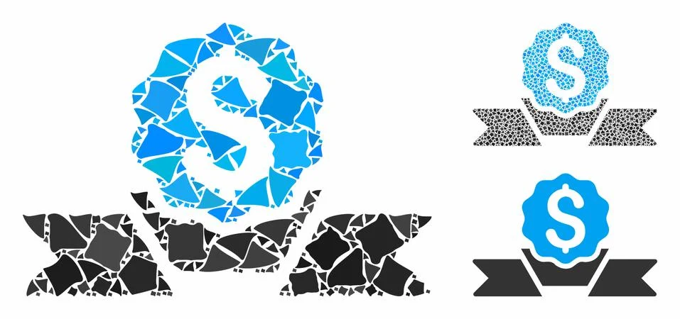 Dollar award Composition Icon of Bumpy Elements 스톡 일러스트