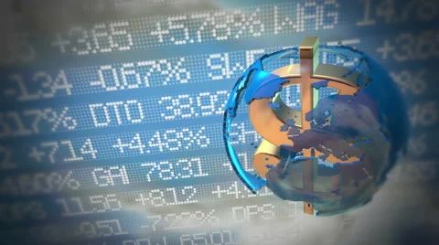 Dollar as axis of the world. Loop animation. 動画素材 43418914