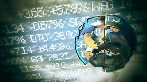 Dollar as axis of the world. Loop animation. Stock Footage 43419821