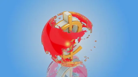 Dollar as axis of the world. Loop animation. Stock Footage 56070761
