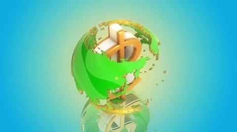 Dollar as axis of the world. Loop animation. 動画素材 56070774