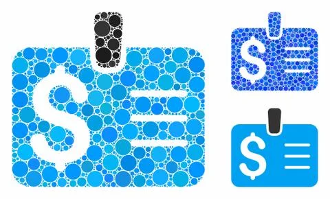 Dollar badge Composition Icon of Circle Dots Illustrazione stock