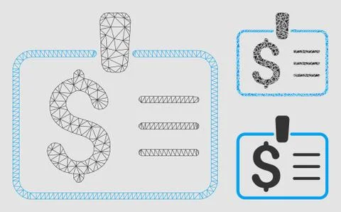 Dollar Badge Vector Mesh Carcass Model and Triangle Mosaic Icon Stock Illustration