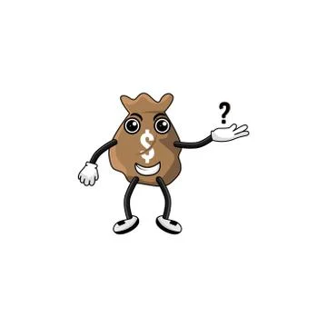 Dollar bag cartoon character vector design illustration 스톡 일러스트