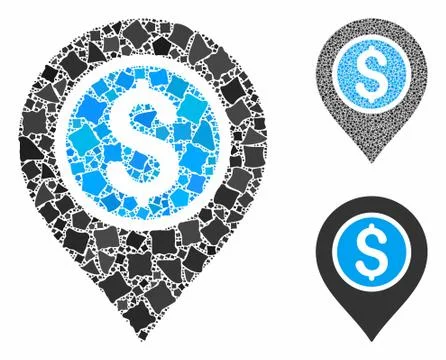 Dollar bank pointer Composition Icon of Bumpy Items Stock Illustration