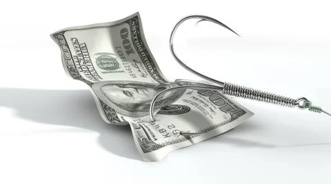 Dollar banknote baited hook Stock Illustration
