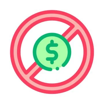 Dollar Banknote Ban Icon Vector Outline Illustration Stock Illustration