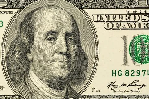 Dollar banknote, benjamin franklin 스톡 사진
