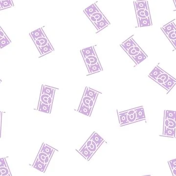 Dollar banknote of business simulator application glyph seamless pattern Stock Illustration