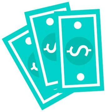 Dollar banknote for clip art vector illustration. A bundle of money isolated on Stock Illustration