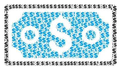 Dollar Banknote Collage of Dollar and Dots 스톡 일러스트