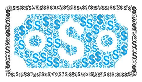 Dollar Banknote Collage of Dollar Illustrazione stock