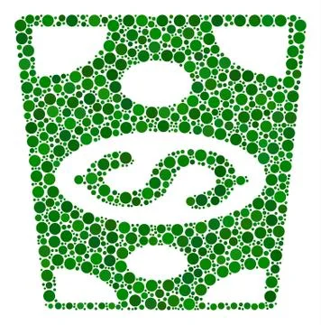 Dollar Banknote Collage of Filled Circles イラスト素材