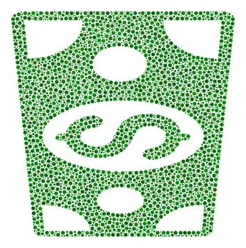 Dollar Banknote Collage of Small Circles Illustrazione stock