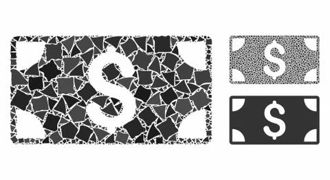 Dollar banknote Composition Icon of Bumpy Items Stock Illustration
