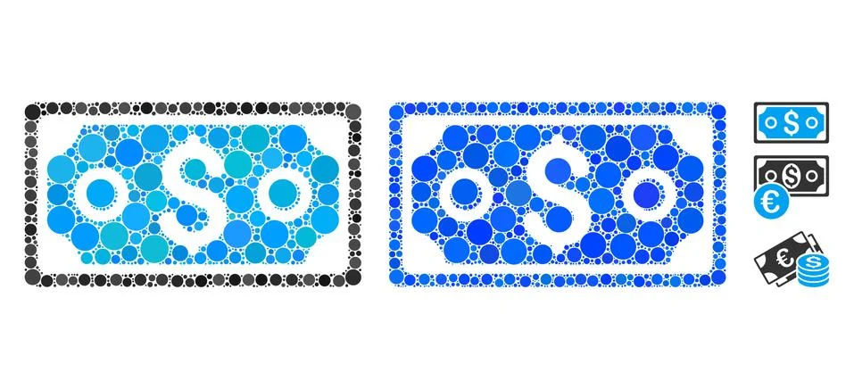 Dollar Banknote Composition Icon of Circle Dots イラスト素材