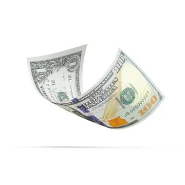 Dollar banknote with different values 库存插图