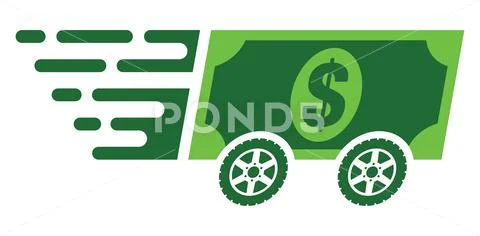 Dollar Banknote Express with Fast Motion Effect Stock Illustration