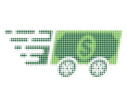 Dollar Banknote Express Halftone Dotted Icon with Fast Rush Effect 스톡 일러스트