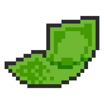 Dollar banknote falling pixel art, vector retro 8 bit video game curve black Stock Illustration