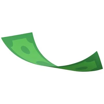 Dollar banknote falling, vector 3D green paper bill fly, realistic cartoon money Stock Illustration