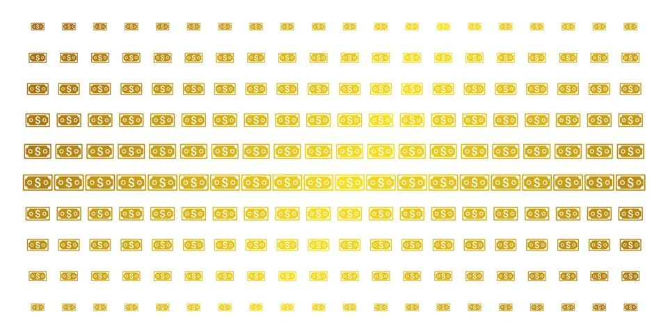 Dollar Banknote Gold Halftone Array Illustrazione stock
