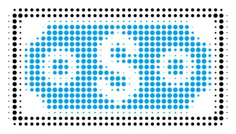 Dollar Banknote Halftone Icon Illustrazione stock