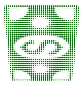 Dollar Banknote Halftone Icon 스톡 일러스트