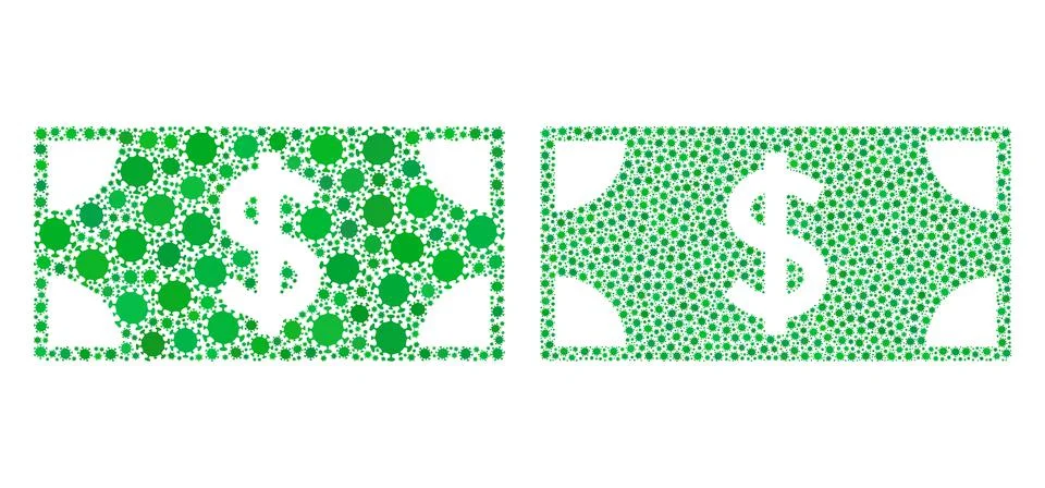 Dollar Banknote Icon - Composition of Covid-2019 Biological Hazard Infection Ilustración de archivo