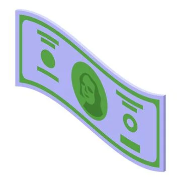 Dollar banknote icon isometric vector. Money cash Stock Illustration