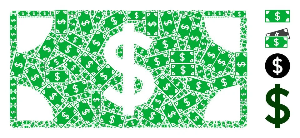 Dollar Banknote Icon Recursive Composition イラスト素材